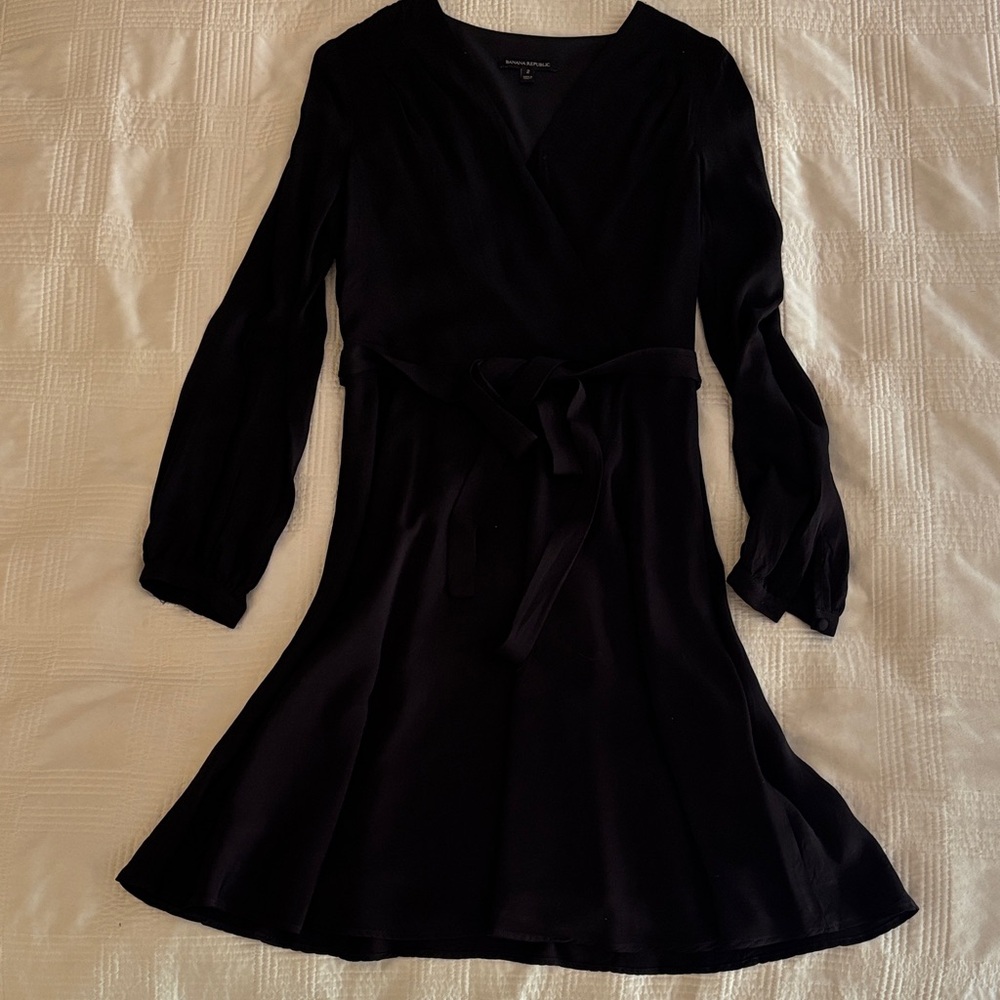 Banana Republic Black Long Sleeve Dress